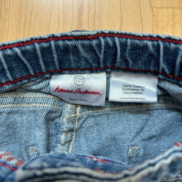 Vintage Hanna Andersson Embroidered Floral Adjustable Waist Jeans size 120 - Picture 5 of 10